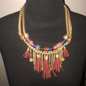 Multi tassel statement necklace